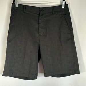Greg Norman for Tasso Ella Black & Grey Plaid Shorts Size 32